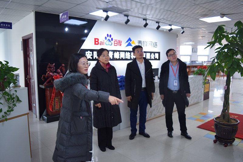 中共河南省委網(wǎng)信辦社評處處長李麗同志，中共安陽市委網(wǎng)信辦副主任、市互聯(lián)網(wǎng)行業(yè)黨委書記王曉萌同志蒞臨安陽青峰網(wǎng)絡參觀指導！